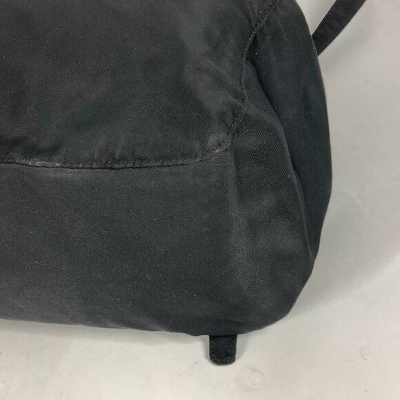 PRADA triangle logo triangle logo plate backpack bag Nylon Black main image 5